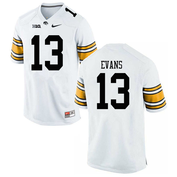 Men #13 Joe Evans Iowa Hawkeyes College Football Jerseys Sale-White